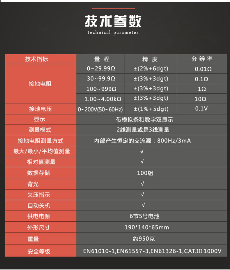 MS2302接地電阻測(cè)試儀技術(shù)參數(shù)